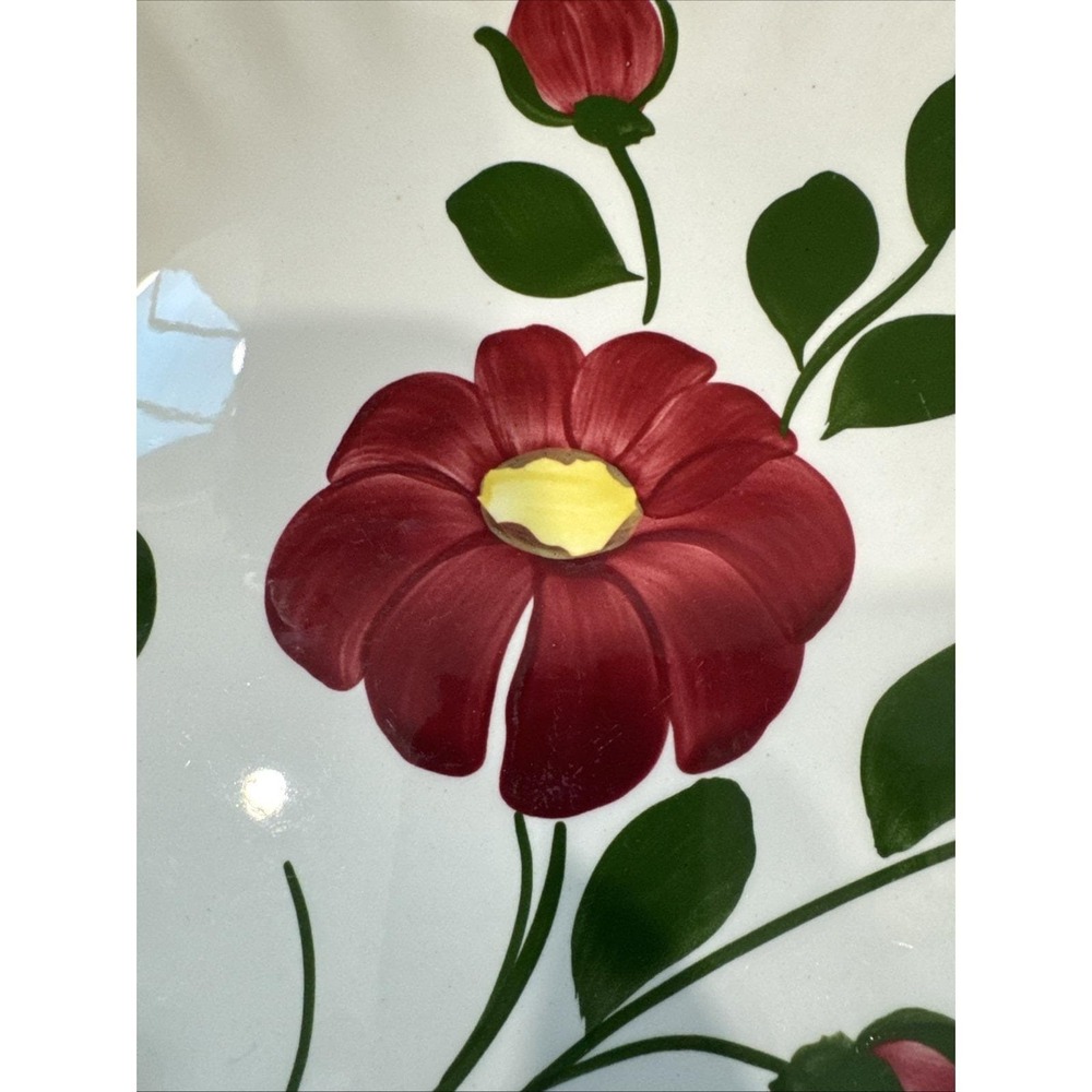 Blue Ridge Southern Potteries Made In USA Rock Rose 9 In Plate Hand Painted - Picture 7 of 9